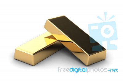 Two Gold Bars Stock Image