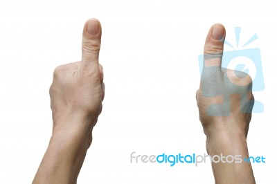 Two Hands Thumbs Up Stock Photo