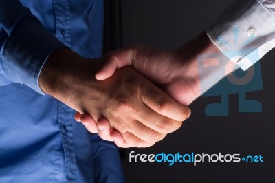 Two Male Businessman Hands Shaking Stock Photo