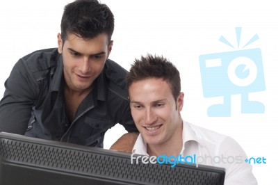 Two Men In The Office Stock Photo