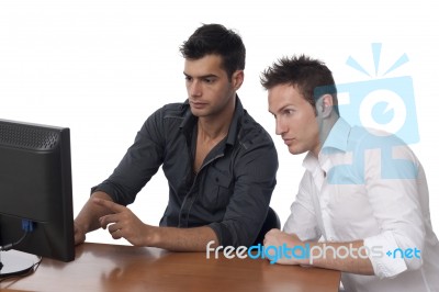 Two Men In The Office Stock Photo