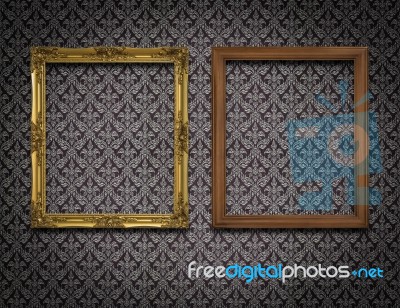 Two Picture Frame On The Wall Stock Photo