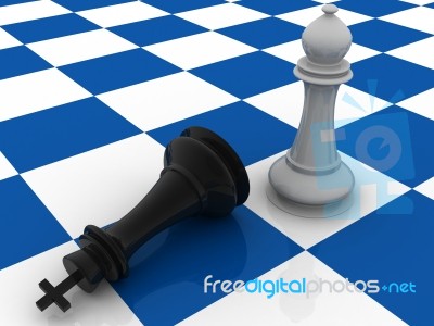 Two Pieces In A Chess Board Stock Image