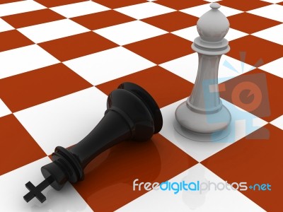 Two Pieces In A Chess Board Stock Image