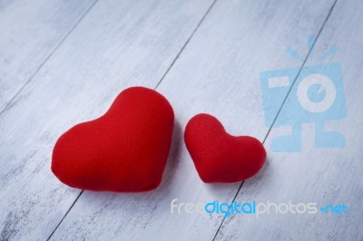 Two Red Hearts Stock Photo