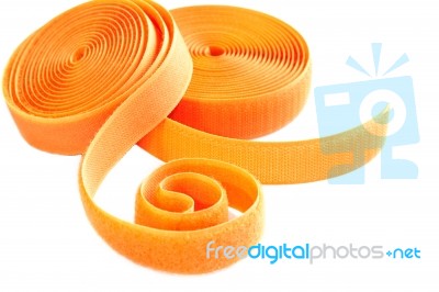 Two Roll Of Orange Velcro Strips Stock Photo