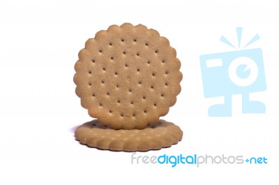 Two Round Biscuits Stock Photo