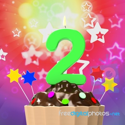 Two Second Indicates Birthday Party And 2 Stock Image