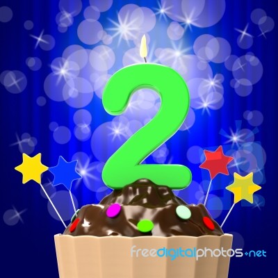 Two Second Indicates Happy Birthday And 2nd Stock Image