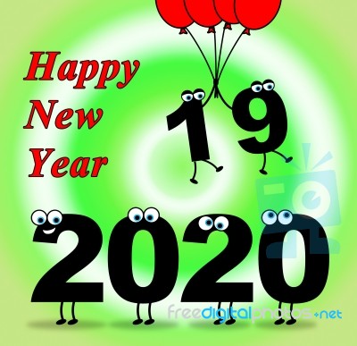 Two Thosand Twenty Indicates 2020 New Year 3d Illustration Stock Image