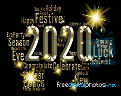 Two Thosand Twenty Year Indicates 2020 3d Illustration Stock Image