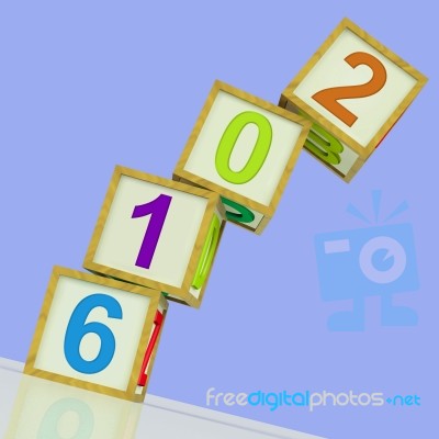 Two Thousand And Sixteen Blocks Show Year 2016 Stock Image