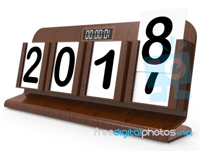 Two Thousand Eighteen Indicates 2018 3d Rendering Stock Image