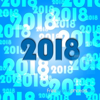 Two Thousand Eighteen Indicates 2018 New Year Celebration Stock Image