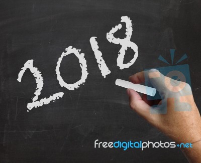 Two Thousand Eighteen Shows New Year And Annual Stock Image