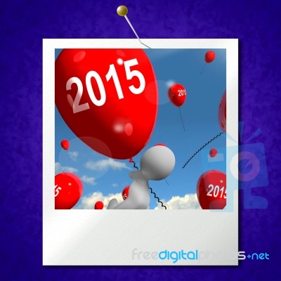 Two Thousand Fifteen On Balloons Photo Shows Year 2015 Stock Image