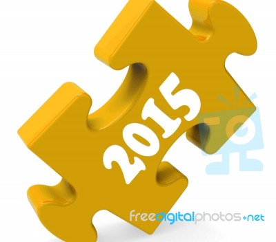 Two Thousand Fifteen On Puzzle Shows Year 2015 Stock Image