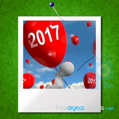 Two Thousand Seventeen On Balloons Photo Shows Year 2017 Stock Image