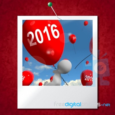 Two Thousand Sixteen On Balloons Photo Shows Year 2016 Stock Image