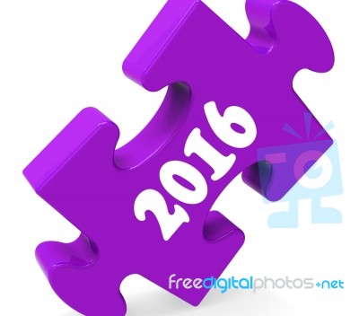 Two Thousand Sixteen On Puzzle Shows Year 2016 Stock Image