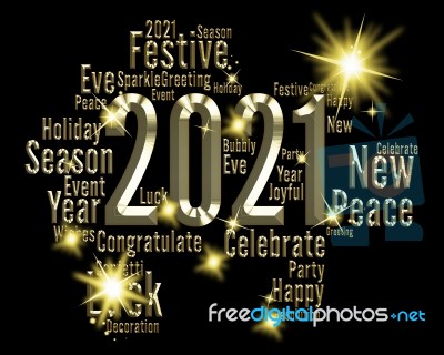 Two Thousand Twenty-one Means Happy New Year And Annual Stock Image