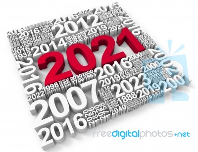 Two Thousand Twenty-one Means Happy New Year And Annual 3d Rende… Stock Image