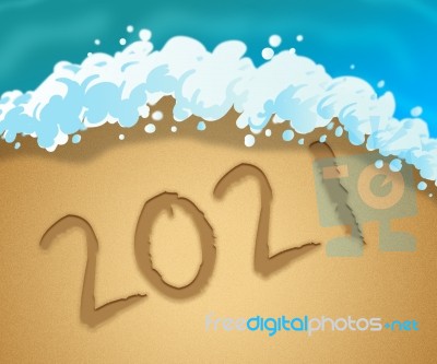 Two Thousand Twenty-one Represents Happy New Year And Annual Stock Image