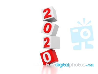 Two Thousand Twenty Shows 2020 3d Rendering Stock Photo Stock Image