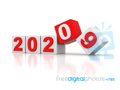 Two Thousand Twenty Shows 2020 3d Rendering Stock Photo Stock Image