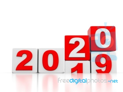 Two Thousand Twenty Shows 2020 3d Rendering Stock Photo Stock Image