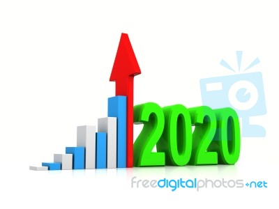 Two Thousand Twenty Shows 2020 3d Rendering Stock Photo Stock Image