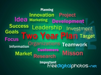 Two Year Plan Brainstorm Shows Planning For Next 2 Years Stock Image