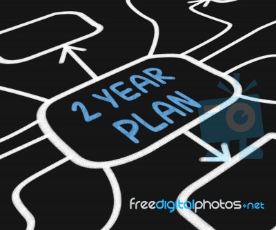 Two Year Plan Diagram Means Program For Next 2 Years Stock Image