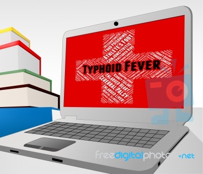 Typhoid Fever Shows Symptomatic Bacterial Infection And Afflicti… Stock Image