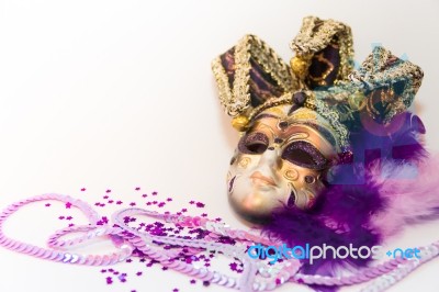 Typical Masks Of The Traditional Venice Carnival Stock Photo