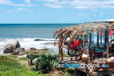 Typical Restaurant On The Coast Of Uruguay. Rocha, Punta Del Dia… Stock Photo