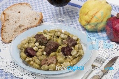 Typical Stew Of Fava Beans Stock Photo