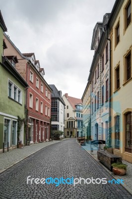 Typical Street In Weimar Stock Photo