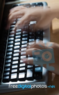 Typing In Keyboard Stock Photo