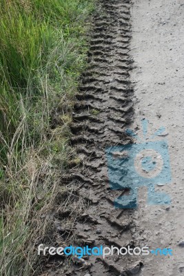 Tyre Tracks Stock Photo