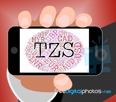 Tzs Currency Represents Tanzania Shilling And Banknote Stock Image