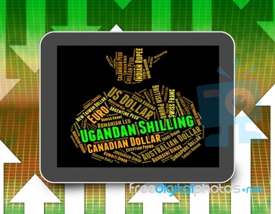 Ugandan Shilling Shows Forex Trading And Foreign Stock Image