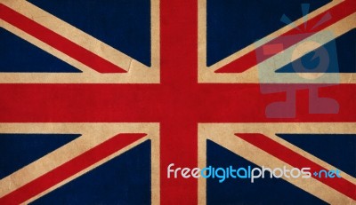 Uk Flag Drawing ,grunge And Retro Flag Series Stock Image