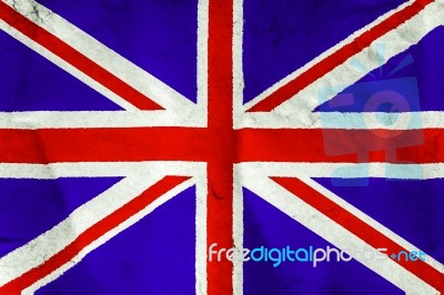 Uk Flag On Rough White Paper Stock Photo