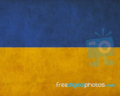 Ukraine  Flag Drawing ,grunge And Retro Flag Series Stock Image