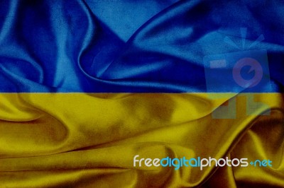 Ukraine Grunge Waving Flag Stock Image