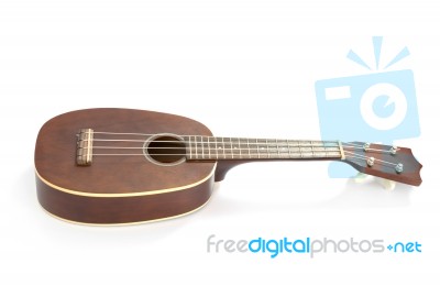 Ukulele On White Background Stock Photo