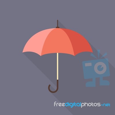 Umbrella Flat Icon Stock Image