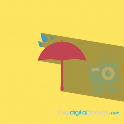 Umbrella Flat Icon   Illustration  Stock Image