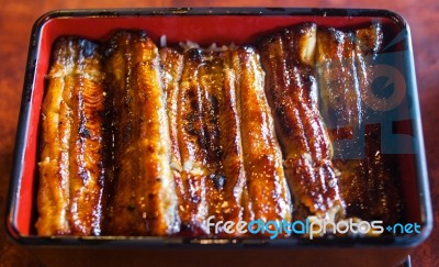 Unangi Grilled Eel Over Rice With Japanese Sauce Stock Photo